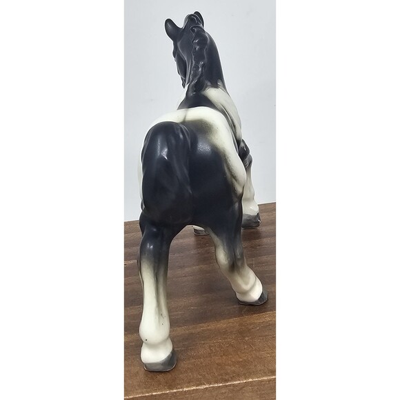 Vtg Enesco Porcelain E-3295 Black White Painted Pony Figurine 4.5"x4" Japan - Picture 4 of 10
